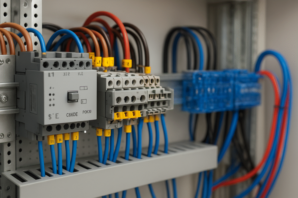 electrical components on control panel