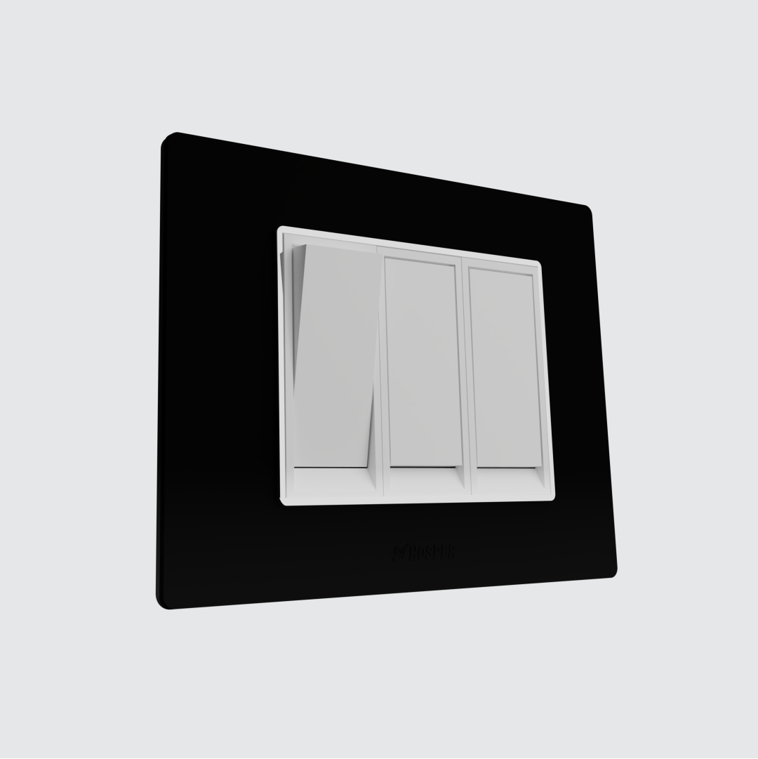 Flat Switch With Matt Black Plate